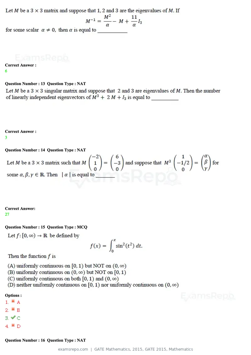 GATE Mathematics 2015 question paper, GATE 2015, Mathematics, page 5 of 19