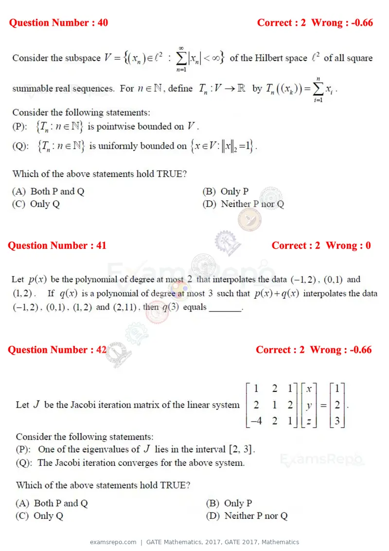 GATE Mathematics 2017 question paper, GATE 2017, Mathematics, page 13 of 22