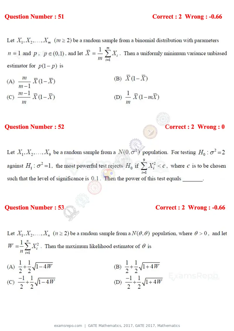 GATE Mathematics 2017 question paper, GATE 2017, Mathematics, page 16 of 22