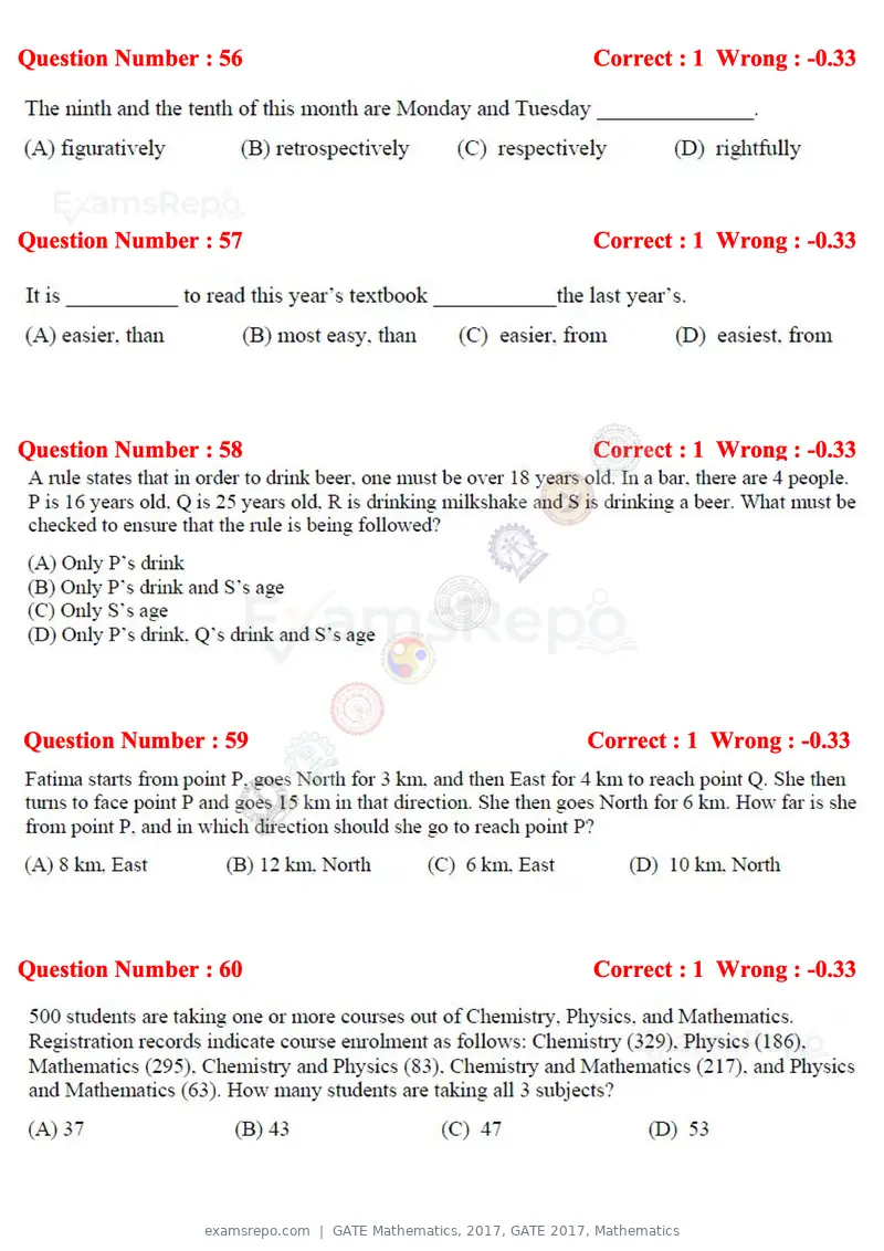GATE Mathematics 2017 question paper, GATE 2017, Mathematics, page 18 of 22