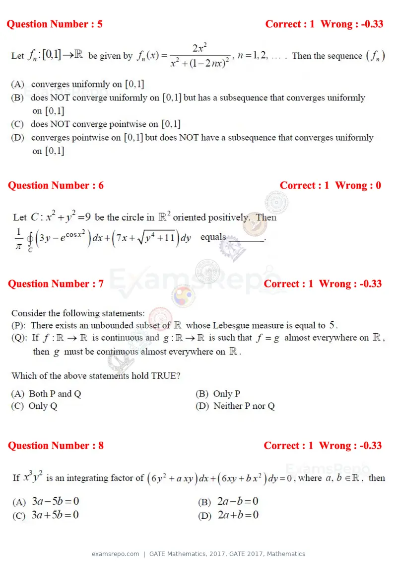 GATE Mathematics 2017 question paper, GATE 2017, Mathematics, page 3 of 22