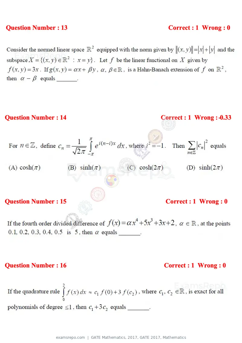 GATE Mathematics 2017 question paper, GATE 2017, Mathematics, page 5 of 22