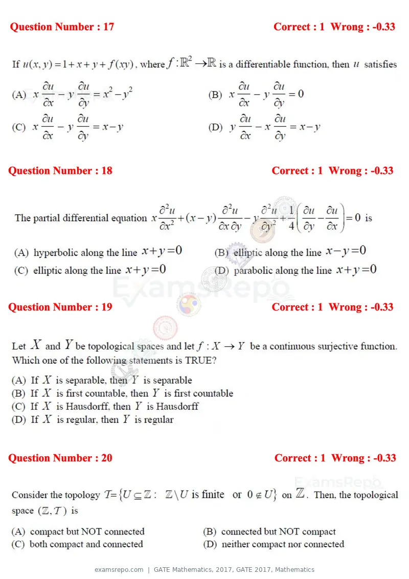 GATE Mathematics 2017 question paper, GATE 2017, Mathematics, page 6 of 22