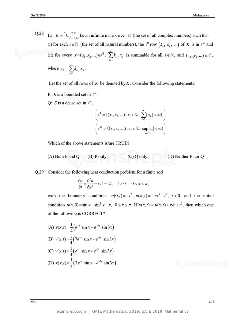 GATE Mathematics 2019 question paper, GATE 2019, Mathematics, page 12 of 23
