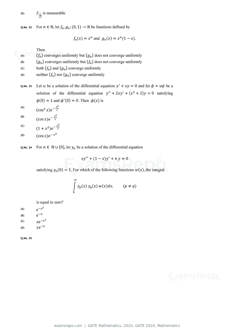 GATE Mathematics 2020 question paper, GATE 2020, Mathematics, page 10 of 17