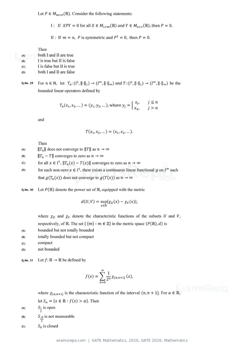 GATE Mathematics 2020 question paper, GATE 2020, Mathematics, page 9 of 17