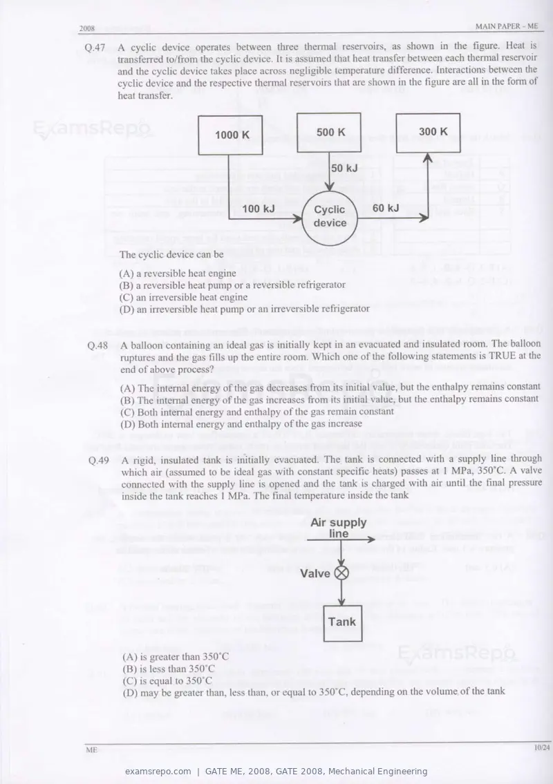 GATE ME 2008 question paper, GATE 2008, Mechanical Engineering, page 10 of 21