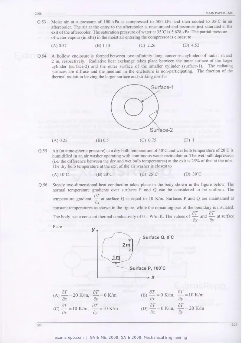 GATE ME 2008 question paper, GATE 2008, Mechanical Engineering, page 12 of 21