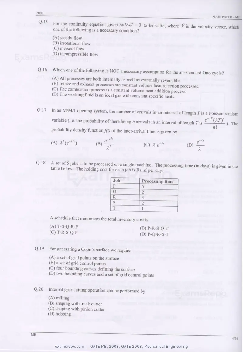 GATE ME 2008 question paper, GATE 2008, Mechanical Engineering, page 4 of 21