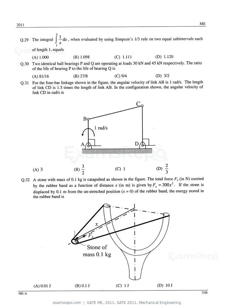 GATE ME 2011 question paper, GATE 2011, Mechanical Engineering, page 7 of 14