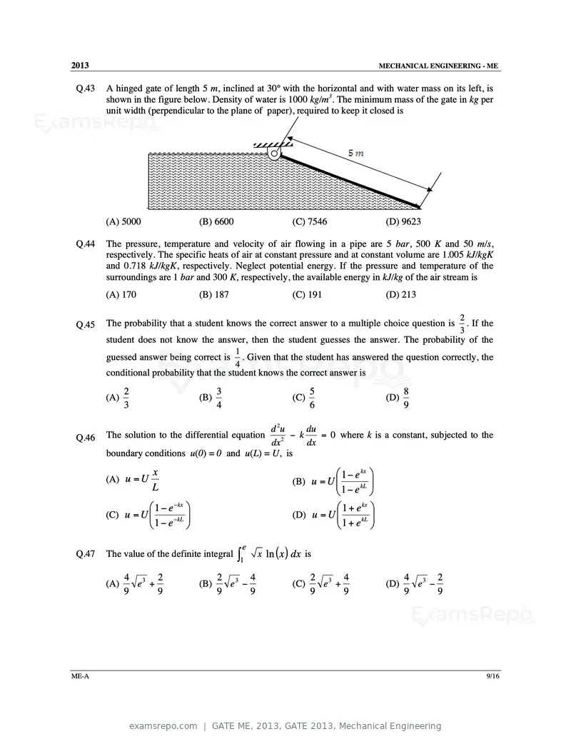 GATE ME 2013 question paper, GATE 2013, Mechanical Engineering, page 10 of 56