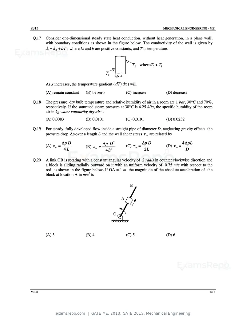 GATE ME 2013 question paper, GATE 2013, Mechanical Engineering, page 19 of 56