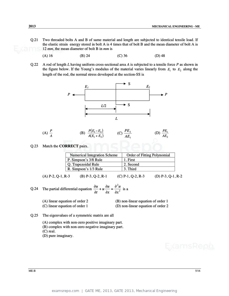 GATE ME 2013 question paper, GATE 2013, Mechanical Engineering, page 20 of 56