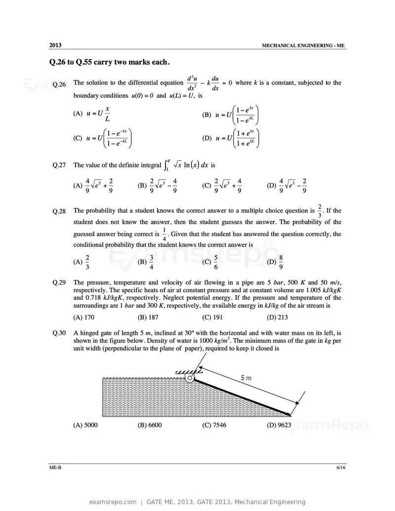 GATE ME 2013 question paper, GATE 2013, Mechanical Engineering, page 21 of 56