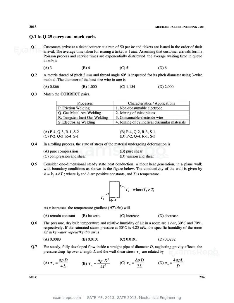 GATE ME 2013 question paper, GATE 2013, Mechanical Engineering, page 31 of 56