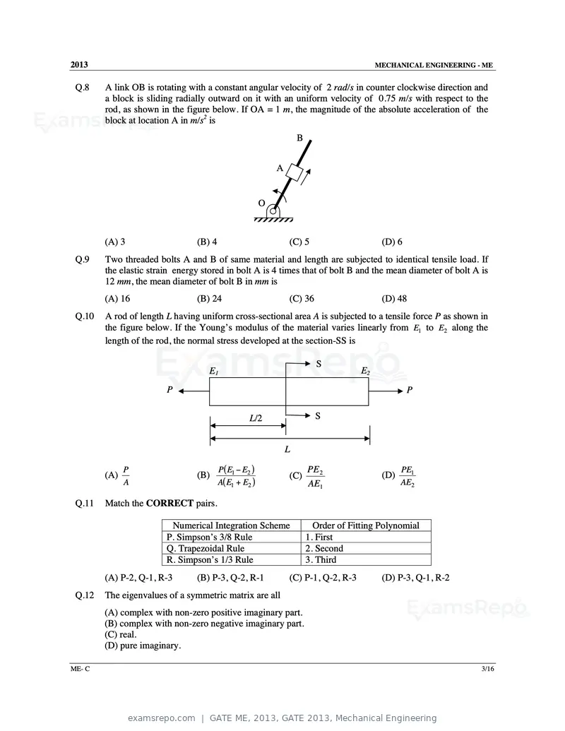 GATE ME 2013 question paper, GATE 2013, Mechanical Engineering, page 32 of 56