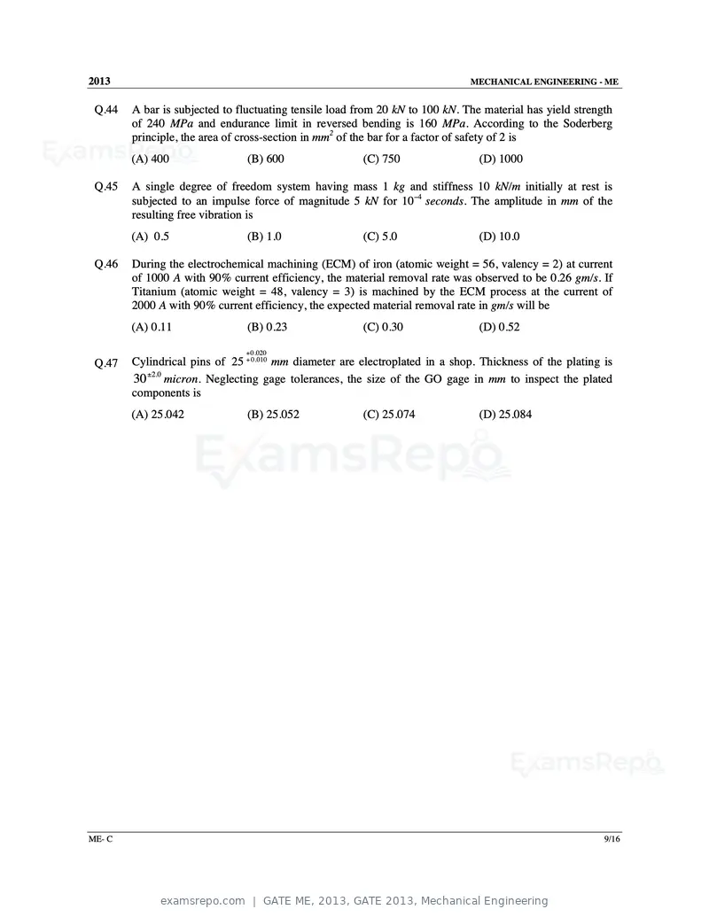 GATE ME 2013 question paper, GATE 2013, Mechanical Engineering, page 38 of 56