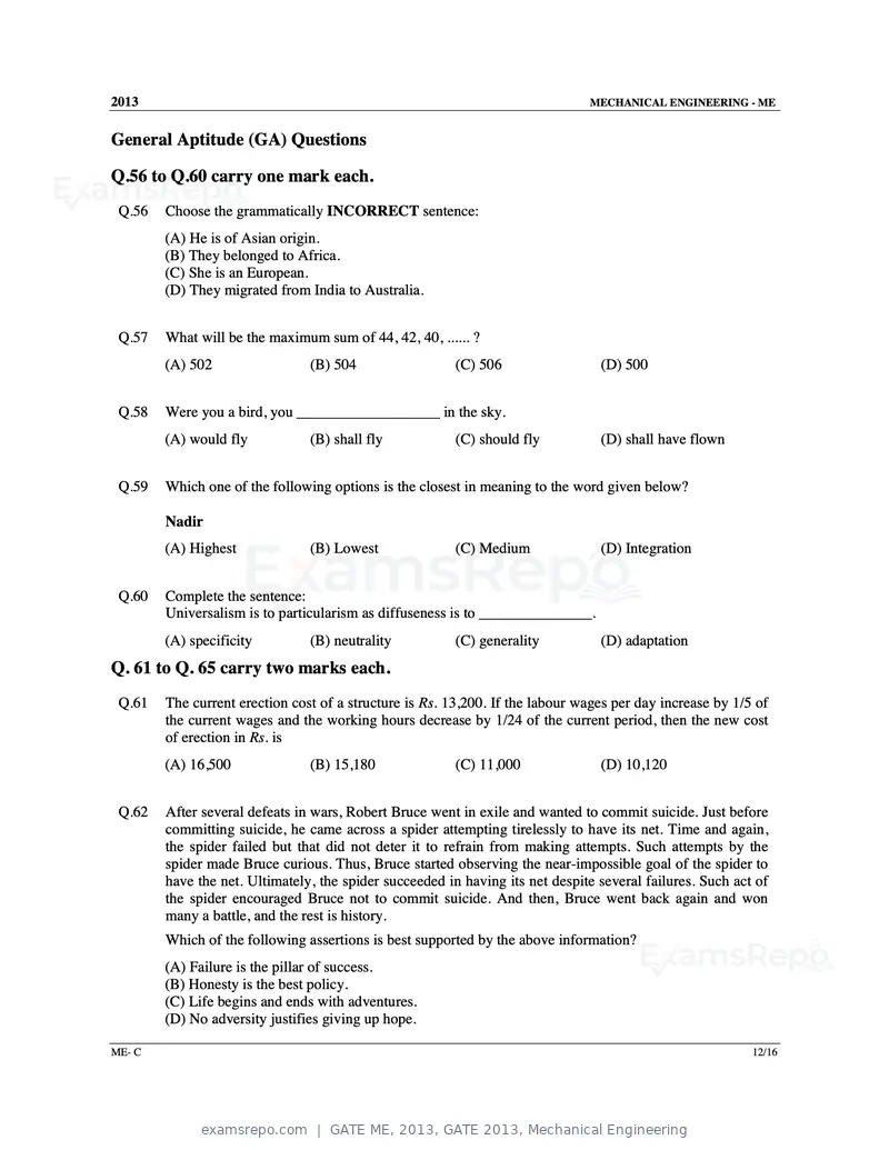 GATE ME 2013 question paper, GATE 2013, Mechanical Engineering, page 41 of 56