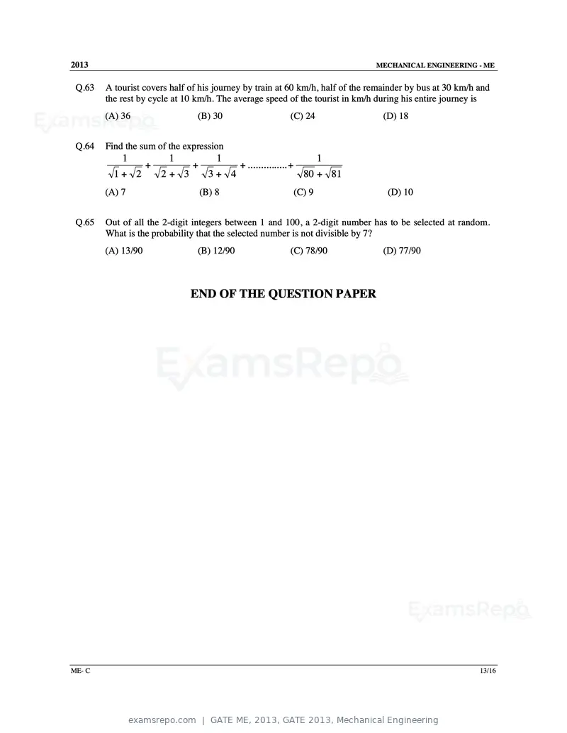 GATE ME 2013 question paper, GATE 2013, Mechanical Engineering, page 42 of 56