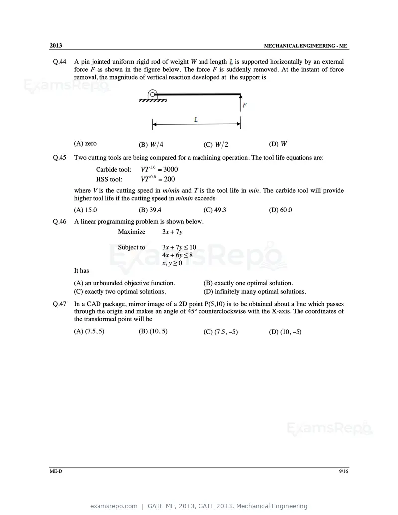 GATE ME 2013 question paper, GATE 2013, Mechanical Engineering, page 52 of 56