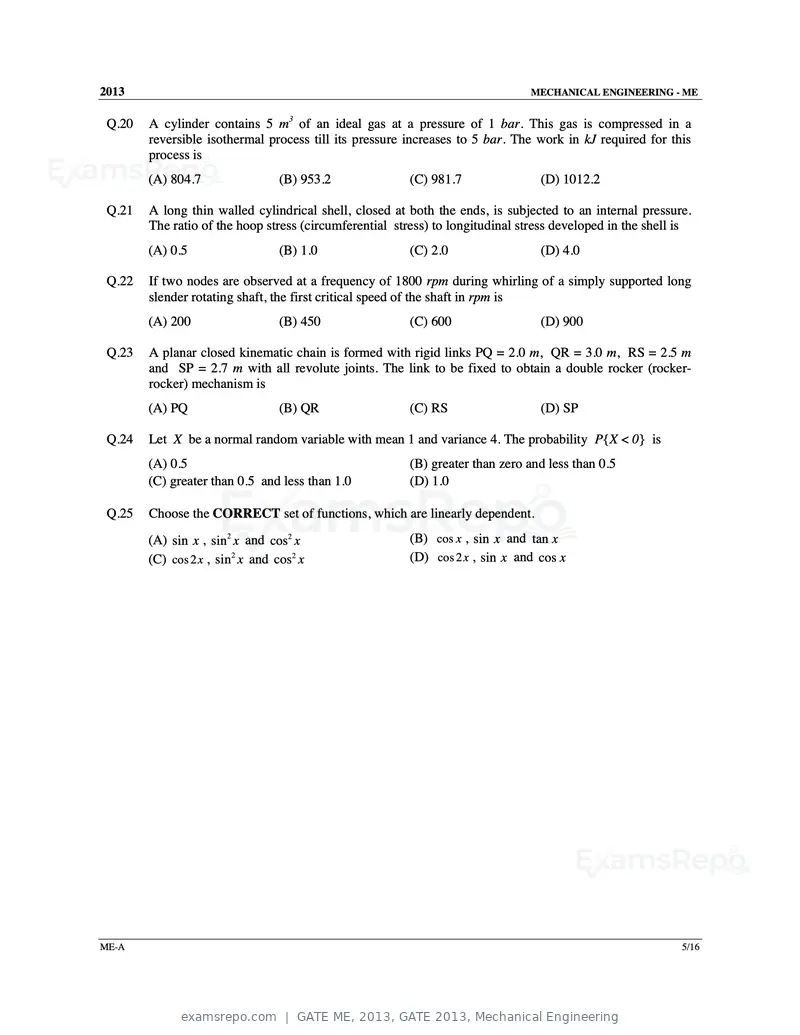 GATE ME 2013 question paper, GATE 2013, Mechanical Engineering, page 6 of 56
