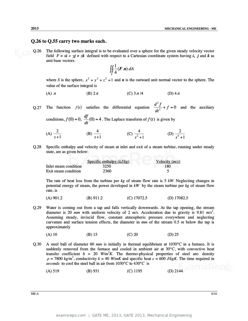 GATE ME 2013 question paper, GATE 2013, Mechanical Engineering, page 7 of 56