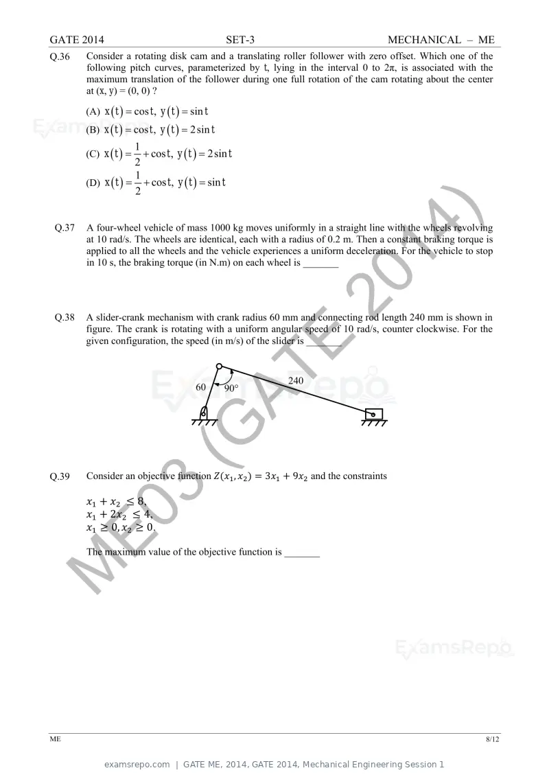 GATE ME 2014 question paper, GATE 2014, Mechanical Engineering Session 1, page 53 of 75