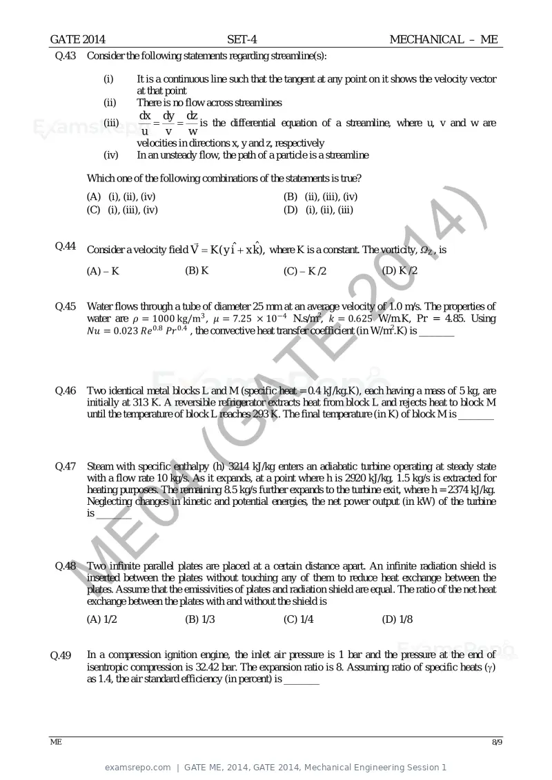 GATE ME 2014 question paper, GATE 2014, Mechanical Engineering Session 1, page 73 of 75
