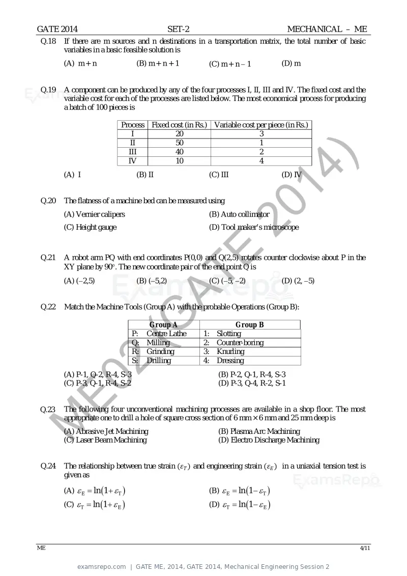 GATE ME 2014 question paper, GATE 2014, Mechanical Engineering Session 2, page 29 of 75
