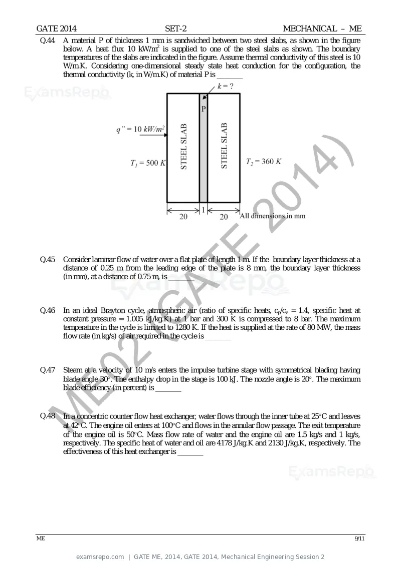GATE ME 2014 question paper, GATE 2014, Mechanical Engineering Session 2, page 34 of 75