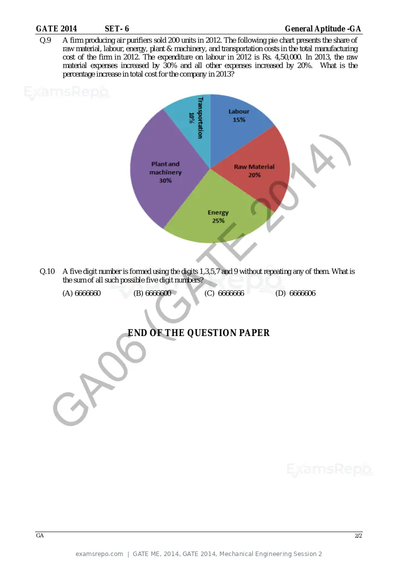GATE ME 2014 question paper, GATE 2014, Mechanical Engineering Session 2, page 65 of 75