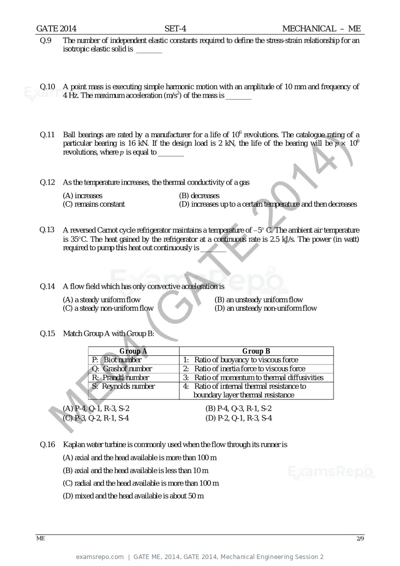 GATE ME 2014 question paper, GATE 2014, Mechanical Engineering Session 2, page 67 of 75