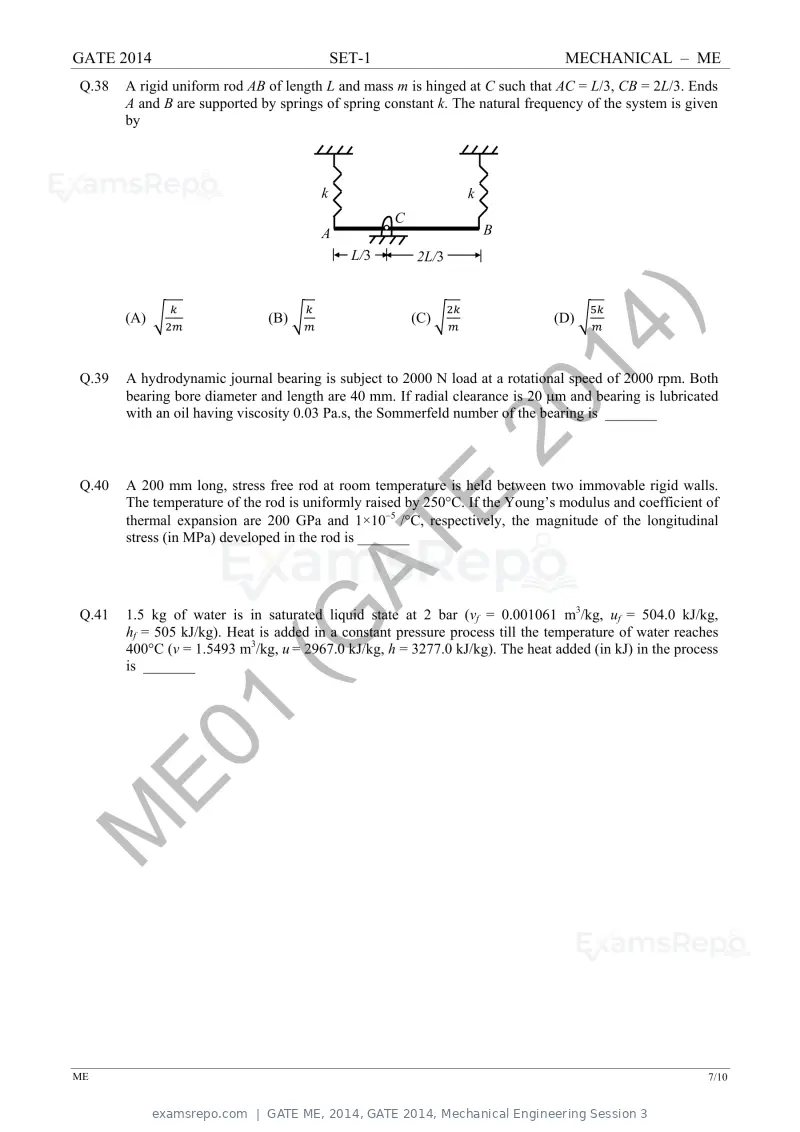 GATE ME 2014 question paper, GATE 2014, Mechanical Engineering Session 3, page 14 of 75