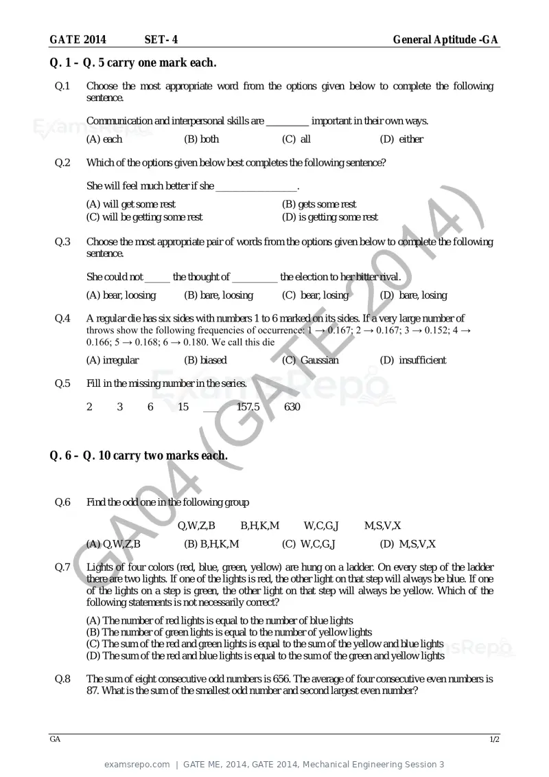 GATE ME 2014 question paper, GATE 2014, Mechanical Engineering Session 3, page 24 of 75