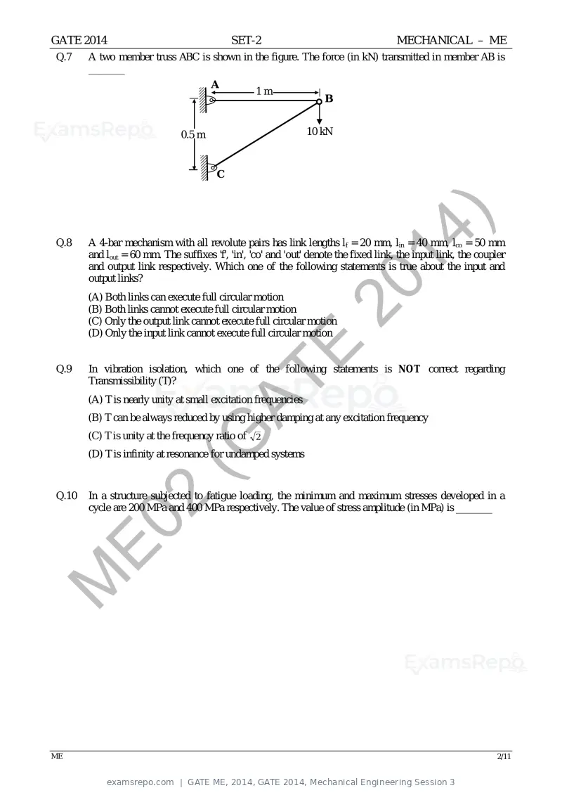 GATE ME 2014 question paper, GATE 2014, Mechanical Engineering Session 3, page 27 of 75