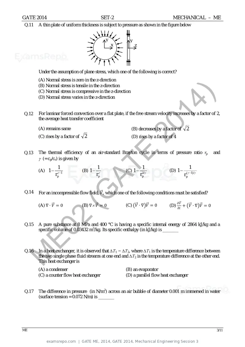 GATE ME 2014 question paper, GATE 2014, Mechanical Engineering Session 3, page 28 of 75