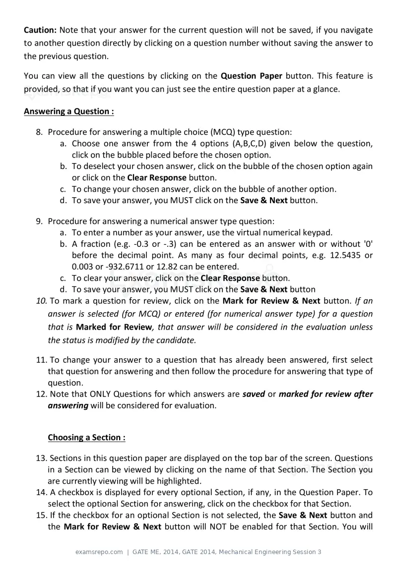 GATE ME 2014 question paper, GATE 2014, Mechanical Engineering Session 3, page 3 of 75
