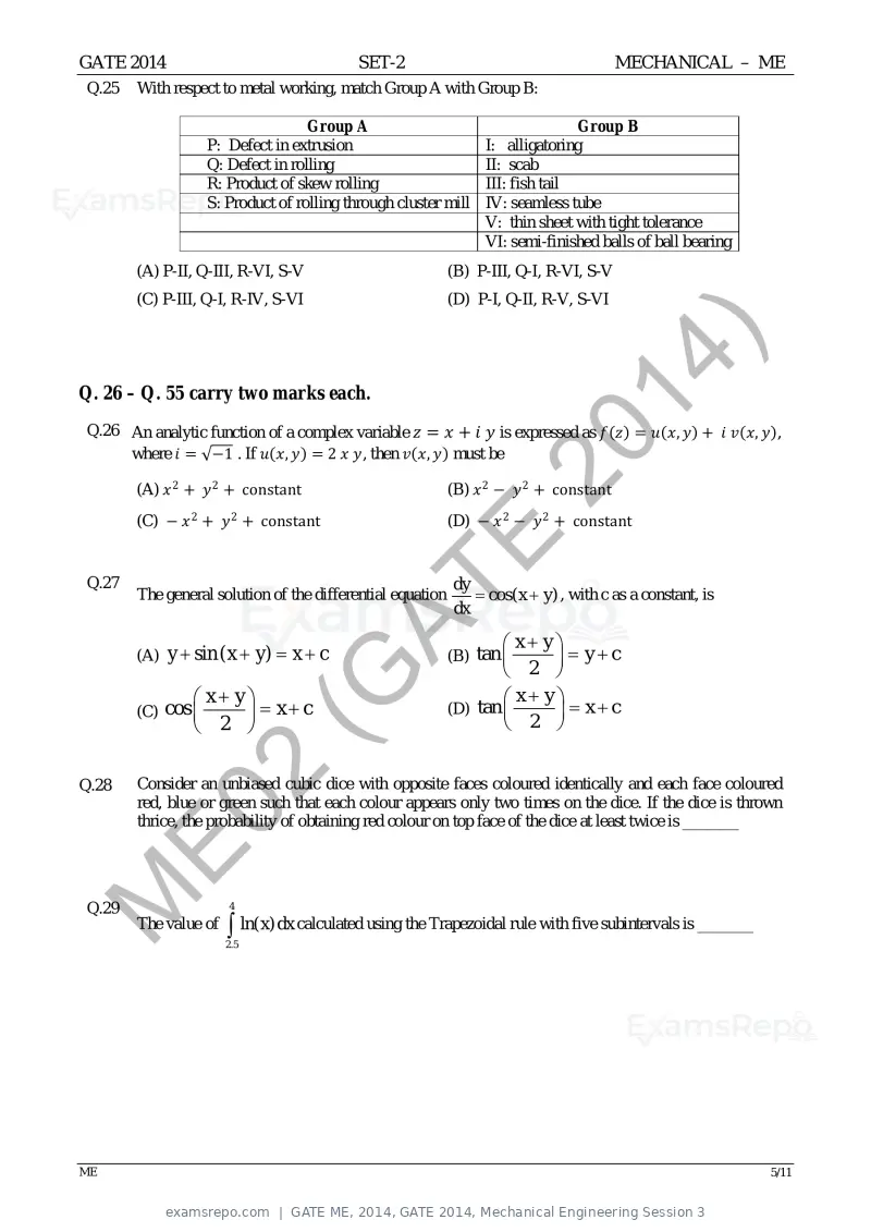 GATE ME 2014 question paper, GATE 2014, Mechanical Engineering Session 3, page 30 of 75