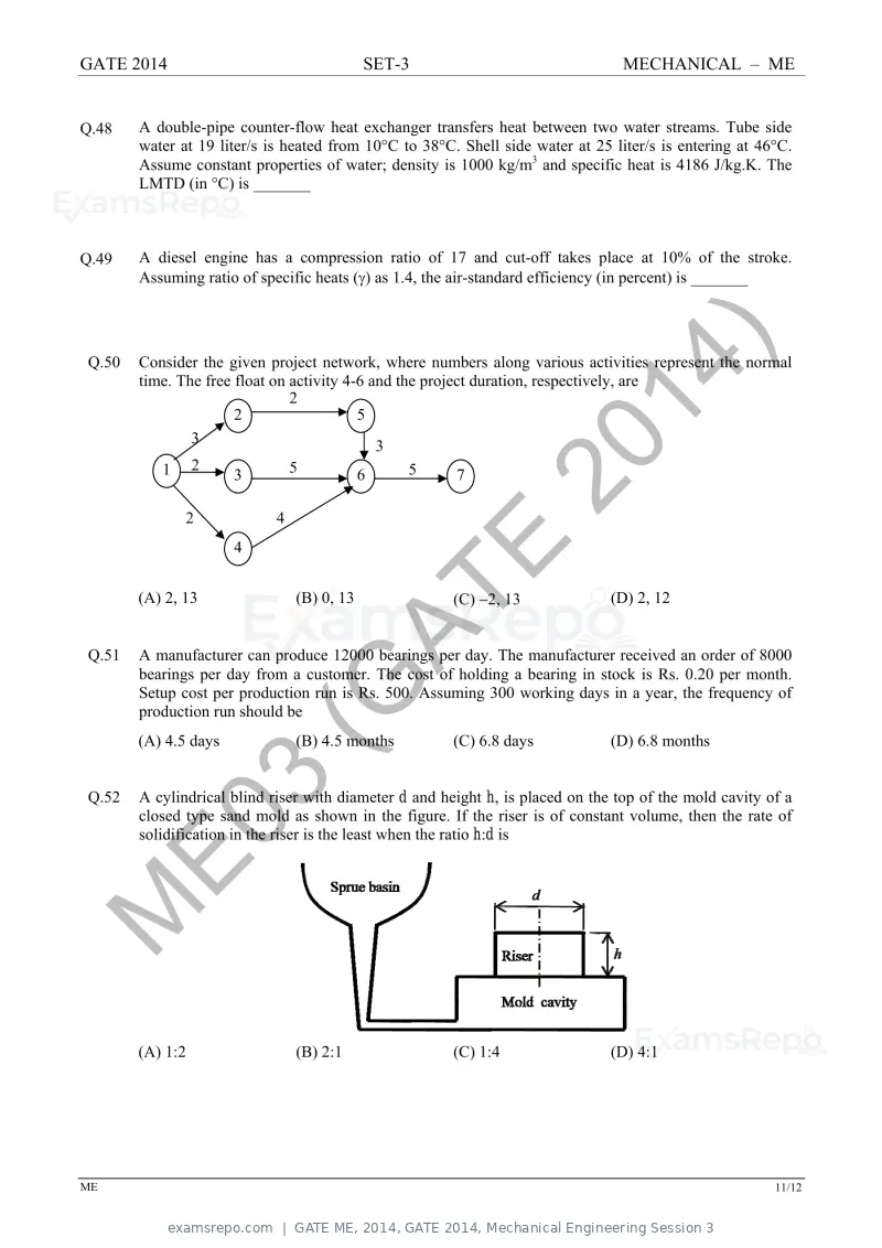 GATE ME 2014 question paper, GATE 2014, Mechanical Engineering Session 3, page 56 of 75