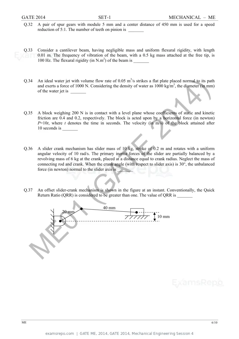 GATE ME 2014 question paper, GATE 2014, Mechanical Engineering Session 4, page 13 of 75