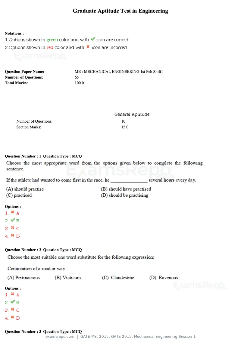 GATE ME 2015 question paper, GATE 2015, Mechanical Engineering Session 1, page 27 of 70