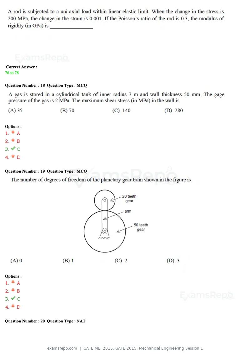 GATE ME 2015 question paper, GATE 2015, Mechanical Engineering Session 1, page 32 of 70