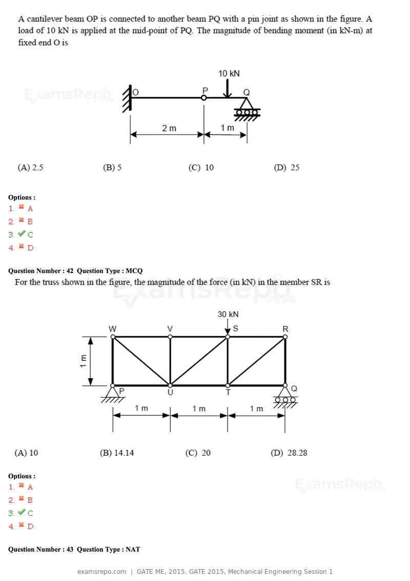 GATE ME 2015 question paper, GATE 2015, Mechanical Engineering Session 1, page 39 of 70