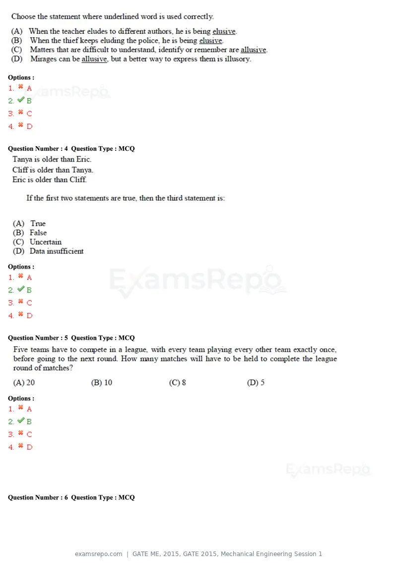 GATE ME 2015 question paper, GATE 2015, Mechanical Engineering Session 1, page 49 of 70