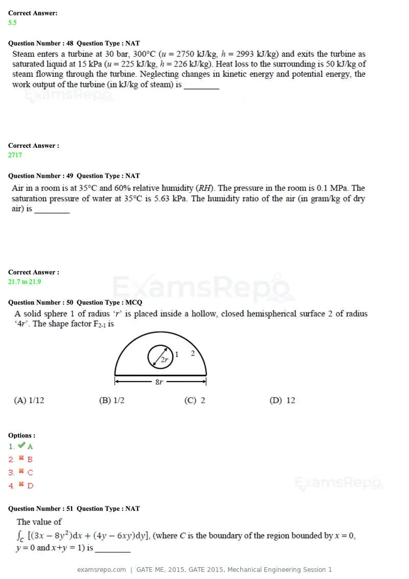 GATE ME 2015 question paper, GATE 2015, Mechanical Engineering Session 1, page 65 of 70