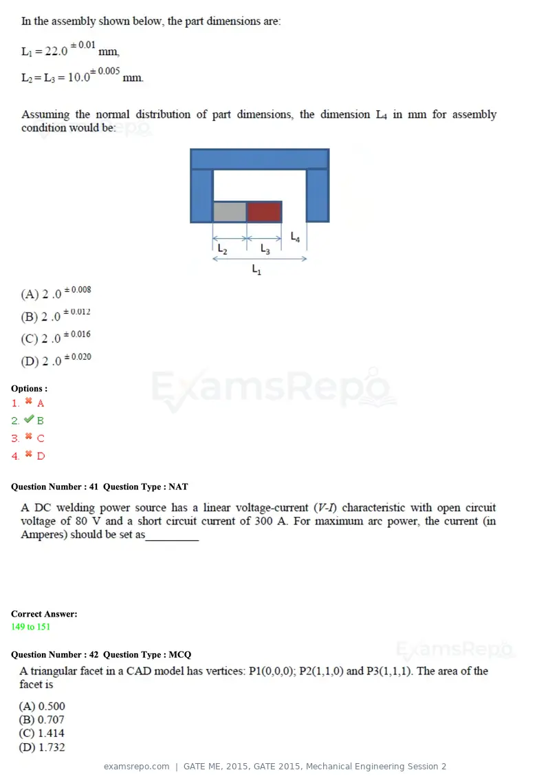GATE ME 2015 question paper, GATE 2015, Mechanical Engineering Session 2, page 16 of 70