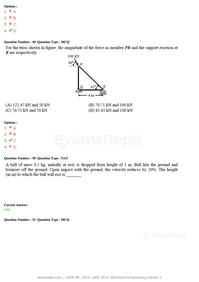 GATE ME 2015 question paper, GATE 2015, Mechanical Engineering Session 2, page 19 of 70