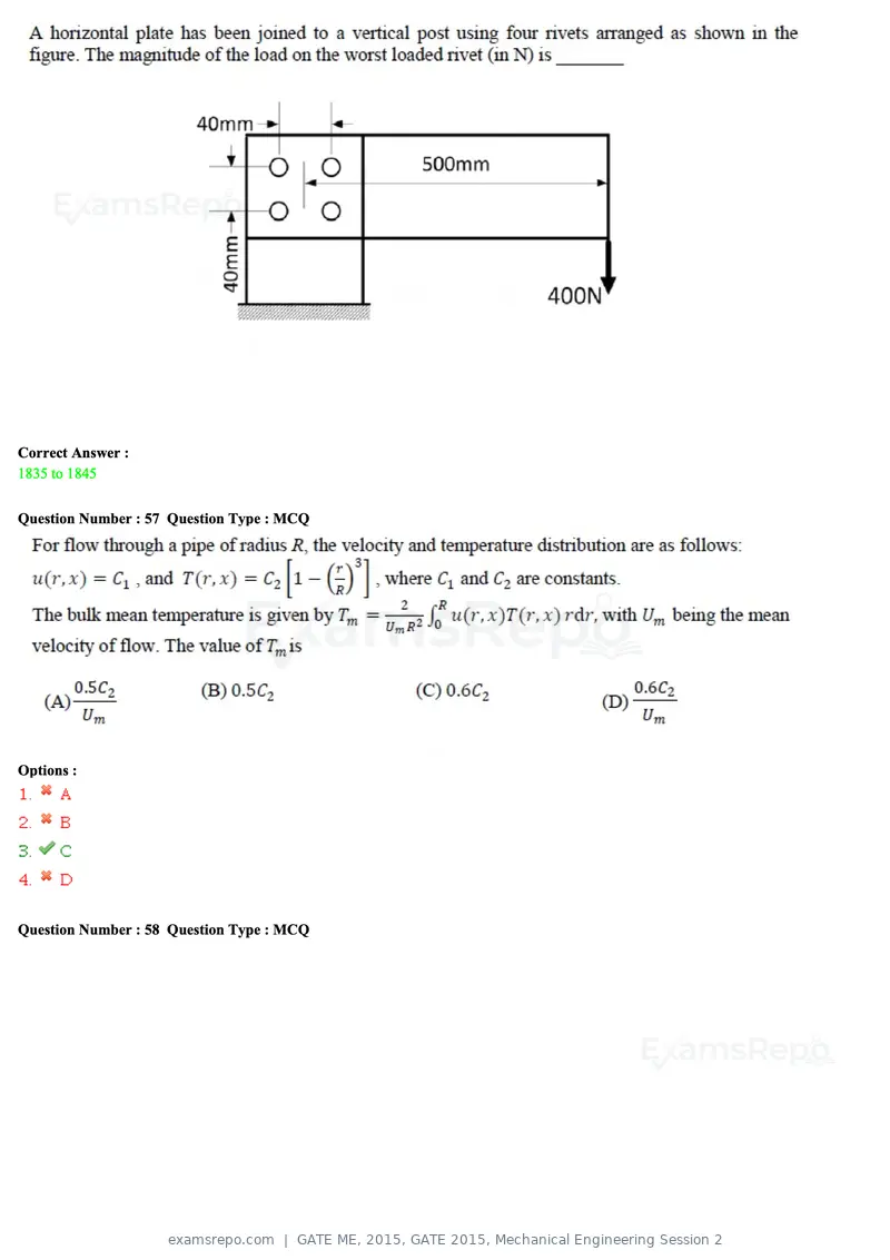 GATE ME 2015 question paper, GATE 2015, Mechanical Engineering Session 2, page 22 of 70