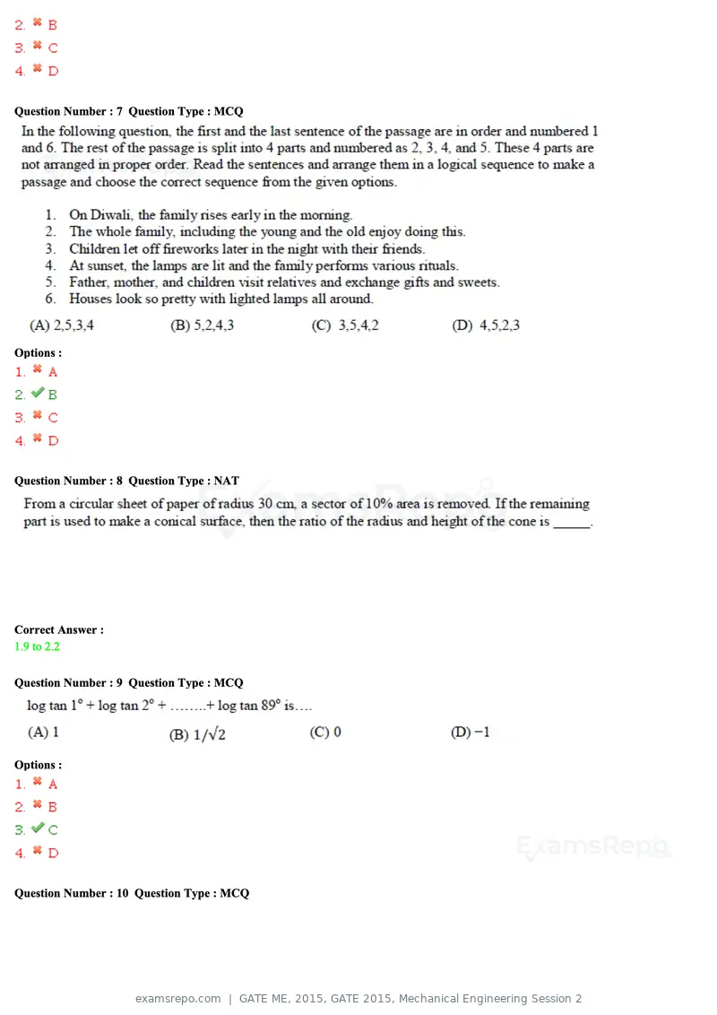 GATE ME 2015 question paper, GATE 2015, Mechanical Engineering Session 2, page 29 of 70