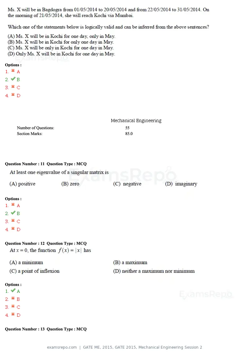 GATE ME 2015 question paper, GATE 2015, Mechanical Engineering Session 2, page 30 of 70
